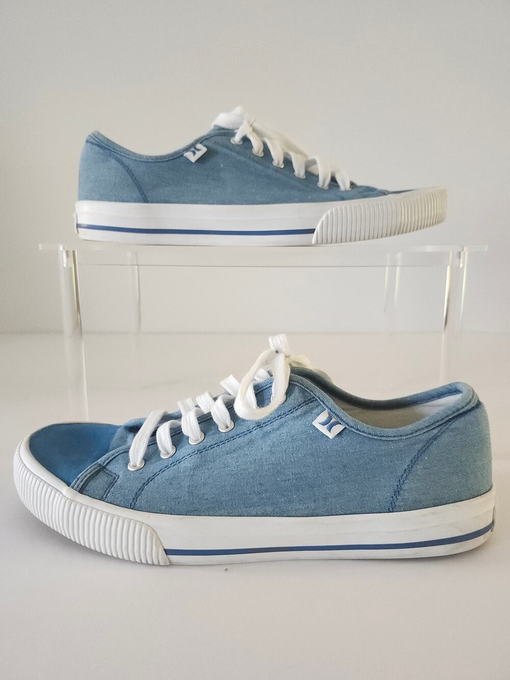 Hurley Men's Ceta Canvas Sneakers Deck Shoes Chambray Blue Sz 9.5 Low-Top